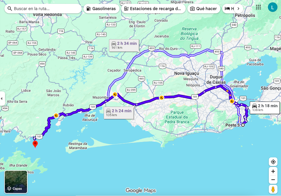 mappa copacabana a ilha grande